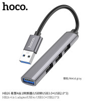 浩酷(HOCO.) HB26 易慧4合1转换器 一拖四转换接口 锖色 HB26 USB接口