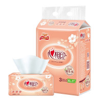 心相印 抽纸200抽家庭装大包餐巾纸大号纸巾家用实惠装纸抽卫生纸 3包一提DT200*