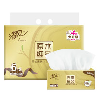 清风原木金装4层90抽/包*6 抽取式面巾纸 BR61SJ*