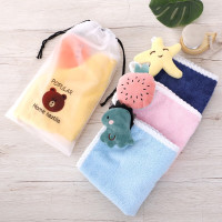 优竹世家 毛巾卡通薄款毛巾小清新吸水柔软毛巾 擦手巾 优乐美-1(起订量:500份)