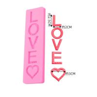 小窝厘 硅胶模具巧克力模蛋糕装饰爱心LOVE英文字母翻糖磨具 LOVE (爱心款)