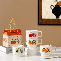 小窝厘 38女神节节日伴手礼礼盒马克杯水杯陶瓷咖啡杯 单杯+金勺(手提盒)款式随机(起订量:120份)