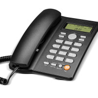 宏视道 HP8006免电池双接口家用办公电话机来电显示免提桌墙两用 宏视道 HP8006黑色