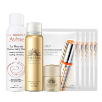 雅漾/安热沙/珀莱雅 防晒补水套装 温泉喷雾150ml+防晒喷雾60ml+防晒乳12ml+面膜(2.0) 5pcs*