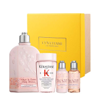 欧舒丹樱花身体乳套装 润肤露250ml+卡诗 洗发水80ml+沐浴露35ml+身体乳35ml