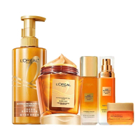 欧莱雅洗护护肤套装 洗发水440ml+滋养发膜250ml+精粹水 65ml+乳液 50ml+面霜 30ml