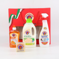 大公鸡管家 (CHANTE CLAIR)衣物清洁礼盒多功能清洁剂洗衣皂洗衣液家庭清洁 红色礼盒装 4件套*