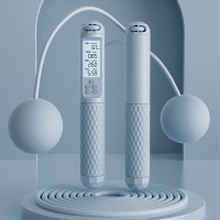 佑美(YOU MEI)计数跳绳(无绳硅胶球/带钢绳/带负重) 蓝色*