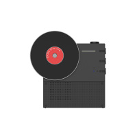 现代(HYUNDAI) YH-F033 怀旧唱片蓝牙音箱 黑色款