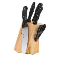 张小泉 山水•星耀系列刀具六件套 D40490100 配置:斩切刀、小厨刀、水果刀、厨房剪、刀座、磨刀棒*