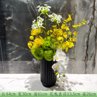 小窝厘 仿真高档桌面花艺陶瓷花瓶套装客厅餐桌装饰花假花摆件- 中号陶瓷花盆+跳舞兰蝴蝶兰花艺