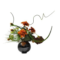 小窝厘 现代花艺仿真绿植盆景新中式售楼处客厅玄关样板房摆件 (陶瓷花器+仿真花)货号1454*