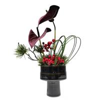 小窝厘 现代轻奢仿真花家居装饰样板房客厅餐桌摆件 (陶瓷花器+仿真花)A款货号1445