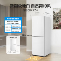 美的(Midea)白色双开门两门小户型客厅家用电冰箱181升 MR-190E 极地白