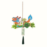 iChoice端午节手工diy竹编龙舟艾草船活动自制龙船材料-六边形竹编船流苏款颜色随机(起订量:10个)