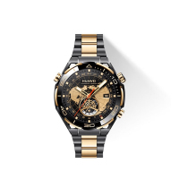 华为(HUAWEI)WATCH | ULTIMATE DESIGN 黑色镶金非晶锆表壳 金色钛金属表带 智能腕表 黄金款