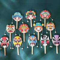 iChoice京剧脸谱拨浪鼓diy儿童手工木质绘画涂色- [混发]京剧脸谱拨浪鼓[无颜料](起订量:10份)*