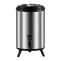 小窝厘 保温桶商用大容量奶茶桶茶桶不锈钢双层豆浆桶16L 2.5CM特厚奶茶桶 钢本色*