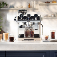 德龙(Delonghi)咖啡机 冷萃半自动咖啡机 家用现磨意式研磨一体机 全自动打奶泡 银骑士 EC9865.M