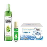 海氏海诺 防叮咬止痒提神防中暑套装金银花花露水195ml * 1+凤油精10ml*2+医用冰袋1盒(6包)