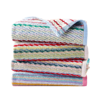 洁玉(Jeyu) 彩虹彩条毛巾双条装礼盒JYCX-217FT-B混色*2条 (颜色随机)