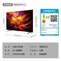 乐华 彩电 55 寸(挂架)二级能效 55K43