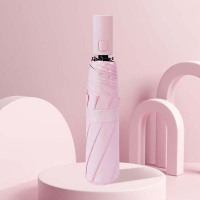 红叶 三折简约自动伞晴雨伞2689仲夏粉