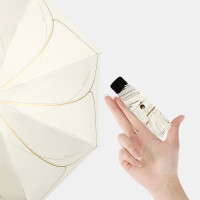 红叶 浮光流金防晒三折时尚伞晴雨伞5431米色