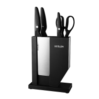德世朗(DESLON) 厨房工具五件套CG-TZ301-5A(水果刀+面包刀+开瓶器+刨刀+刀座)