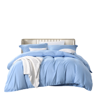 富安娜(FUANNA) 静谧·蓝 磨毛四件套 被套203*229cm