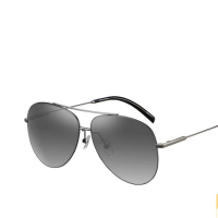 海伦凯勒(HELEN KELLER)太阳镜男款高清偏光眼镜经典飞行员蛤蟆镜开车墨镜男士 H8548N02全色灰