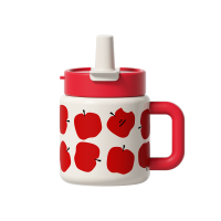 世大家 幸运少女桌面吸管杯 700ml 苹果派(红色)