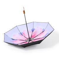 蕉下(BENEUNDER) 三折黑胶防晒伞雨具 BM662绯云