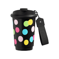 世大家 Y2K 咖啡杯 400ml 波尔卡(黑)