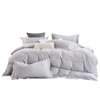 悠梦嘉居 轻奢全棉磨毛刺绣四件套YJ1569典雅灰