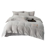 悠梦嘉居 高密兔毛绒四件套-加大YJ-15563冬夜灰