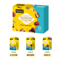 天生好果 每日缤纷枣餐660款内配:红枣夹核桃100g 阿联酋椰枣400g 新疆灰枣160g 每日缤纷枣餐礼盒