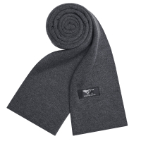 七匹狼(SEPTWOLVES)男士冬季纯色保暖围巾 (黑灰) 540833513