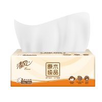 清风 原木纯品3层100抽 抽取式面巾纸 BR12XSC24BC 24包*1箱