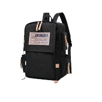 维多利亚旅行者 初中生双肩包女高中原宿ins风电脑包大学生背包S8063 黑色