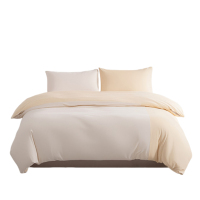 绘睡 拉毛拼接撞色四件套220*240cm奶酪黄