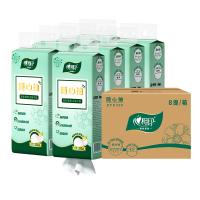 心相印墨绿色悬挂320抽渠道主推款抽纸系列 3层320抽*8提DTD320[送一个挂钩]