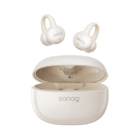 sanag塞那 真无线蓝牙耳机耳夹式不入耳开放式塞纳降噪户外跑步运动音乐生日礼物超长续航舒适无感 S-Z60S杏仁白