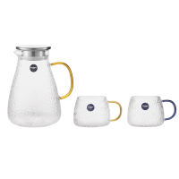 乐美雅(Luminarc) 锤纹壶水具3件套LC-CJJ1130(杯400mL*2+水壶1800mL)