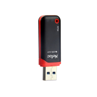朗科(Netac) U盘 G724 8G USB2.0 红黑色带盖帽