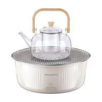 迈卡罗(Macaiiroos)(C)家用围炉煮茶电围炉电烧烤架室内无烟烤火盆煮茶盘 MC-WL1052