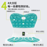 思菲其护腰坐垫靠背一体久坐美臀透气舒适学生矫姿记忆棉椅垫 活力蓝ZD401