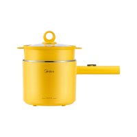 美的(Midea)电煮锅 1.7L 配蒸笼600W 2档火力 304不锈钢 XZE1604