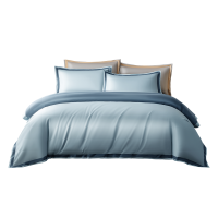 绘睡 轻奢贡缎四件套(海蓝)-大1.8米床