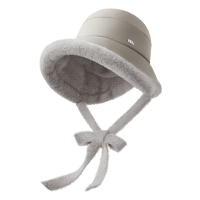 蕉下(BENEUNDER) 女士气绒保暖双面飘带防晒帽CL45124 银叶灰
